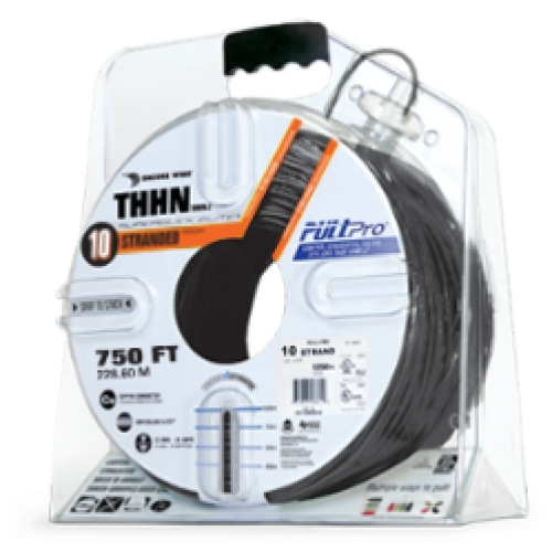 Encore Wire THHN-CU-10-STR-BLK-1500FT-PP 982614