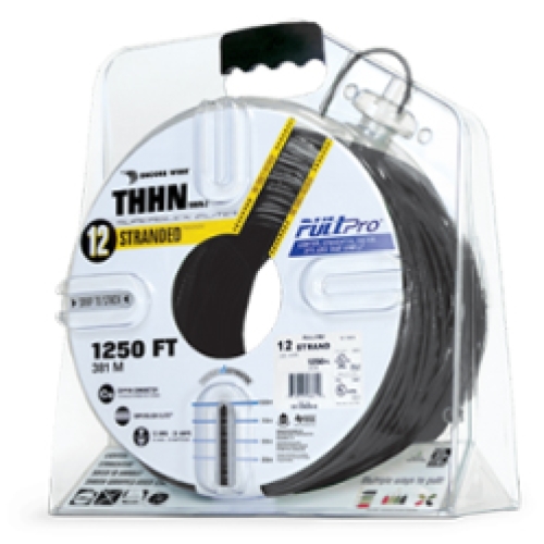 Encore Wire THHN-CU-12-STR-BLK-2500FT-PP 982235