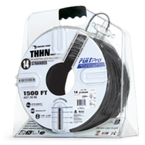 Encore Wire THHN-CU-14-STR-BLK-3000FT-PP 982978